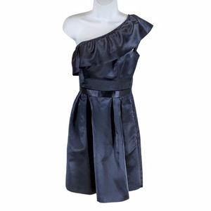 Thread navy one shoulder cocktail dress